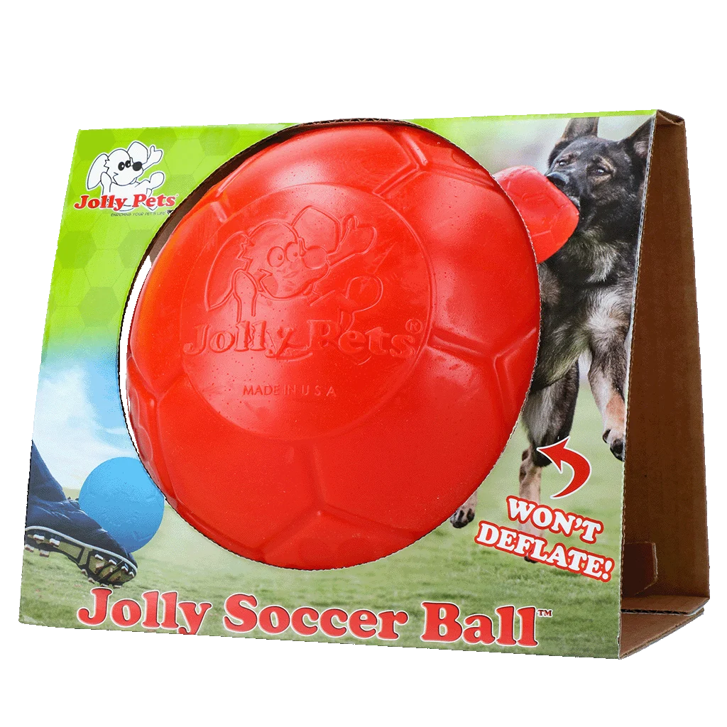 Piłka dla psa do aportowania, pomarańczowa, 20 cm – Jolly Pets Jolly Soccer Ball - obrazek 1