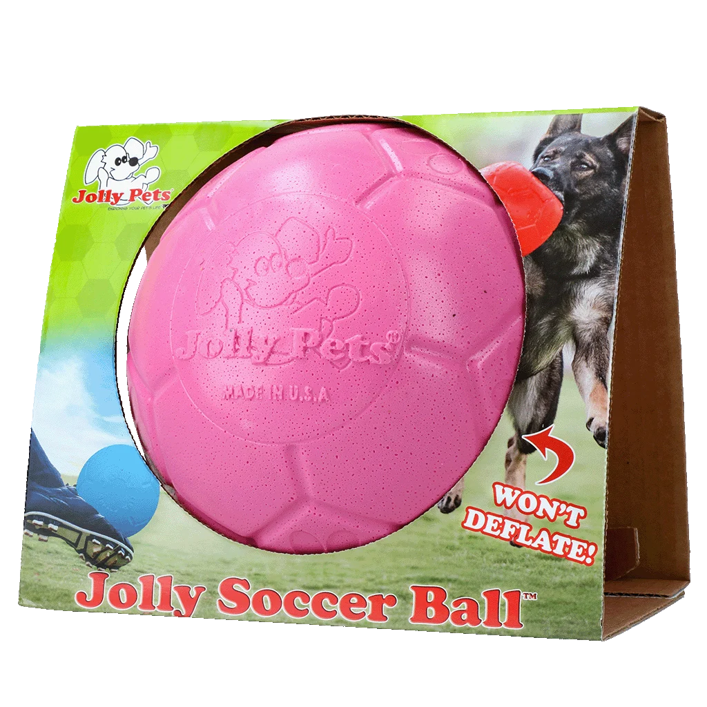 Piłka dla psa do aportowania, różowa, 20 cm – Jolly Pets Jolly Soccer Ball - obrazek 1