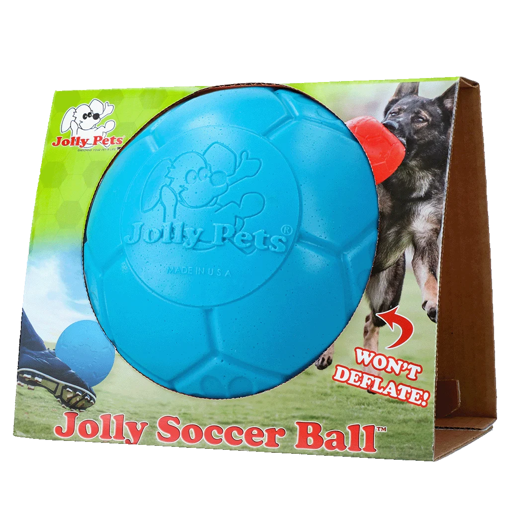 Piłka do aportowania dla psa, jasnoniebieska, 20 cm – Jolly Pets Jolly Soccer Ball - obrazek 1