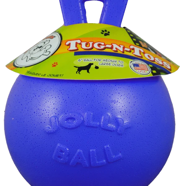 Pływająca piłka dla psa niebieska L (20 cm) – Jolly Pets Tug-n-Toss