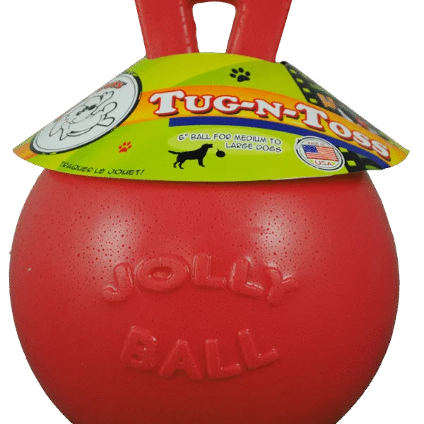 Czerwona pływająca piłka dla psa XL (25 cm) – Jolly Pets Tug-n-Toss