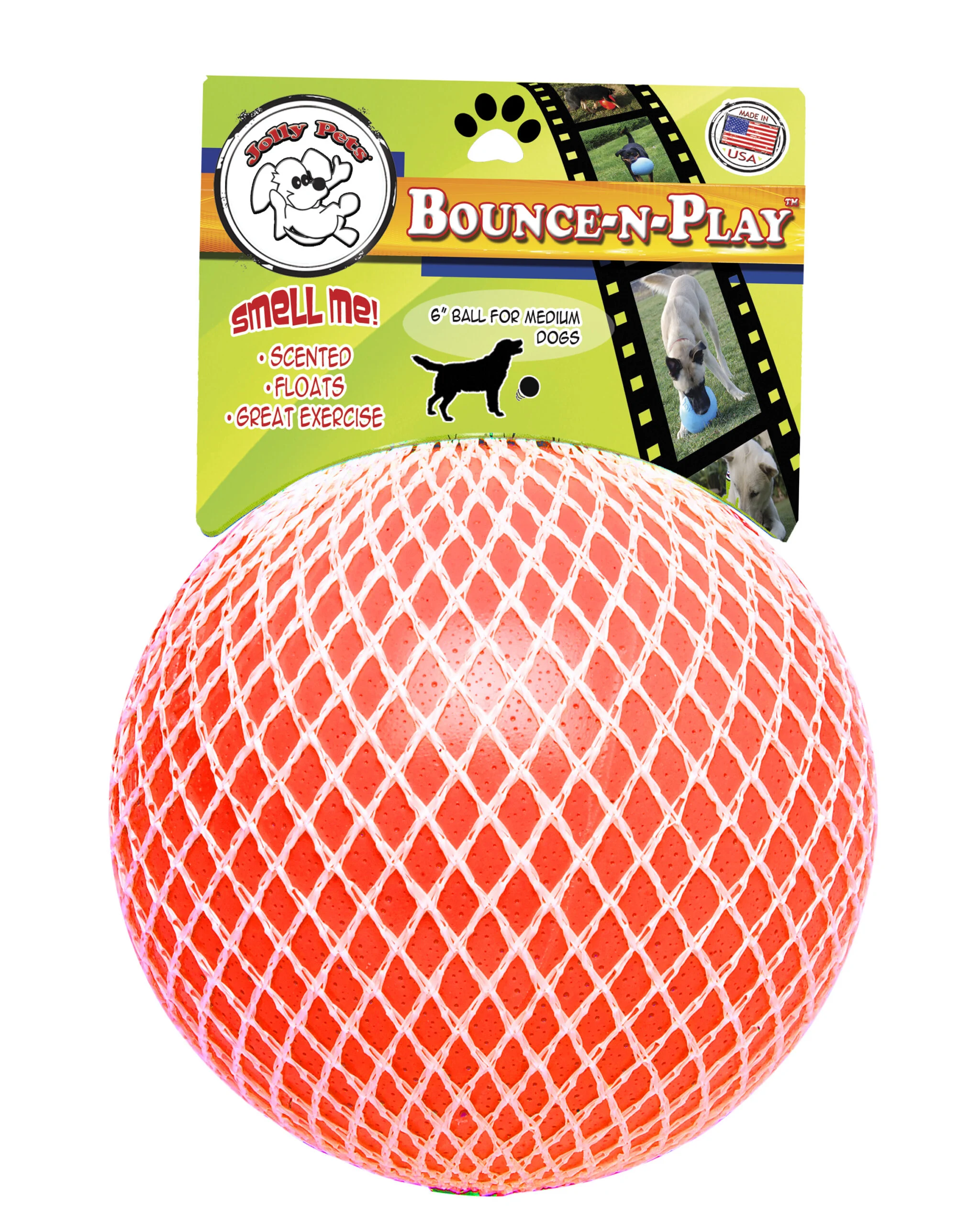 Odbijająca się piłka dla psa, unosząca się na wodzie, waniliowa L, 20 cm – Jolly Pets Bounce-n Play - obrazek 2