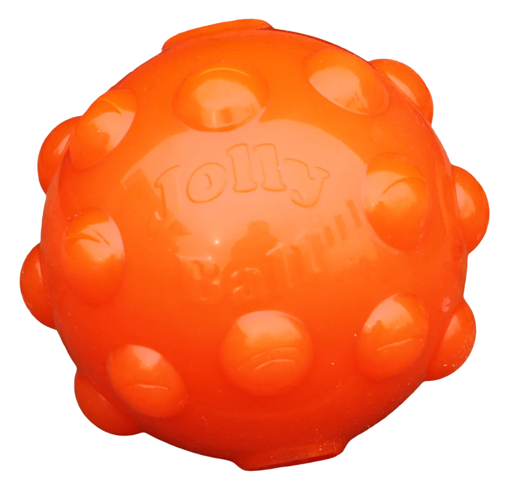 Piłka na przysmaki dla psa z gumy TPR, 10 cm – Jolly Pets Jolly Jumper pomarańczowa M - obrazek 2