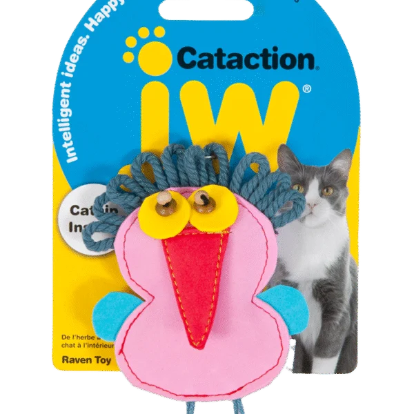 Zabawka w kształcie kruka dla kotów z kocimiętką i dzwoneczkami, 12 x 7 cm – JW Cataction Raven Toy