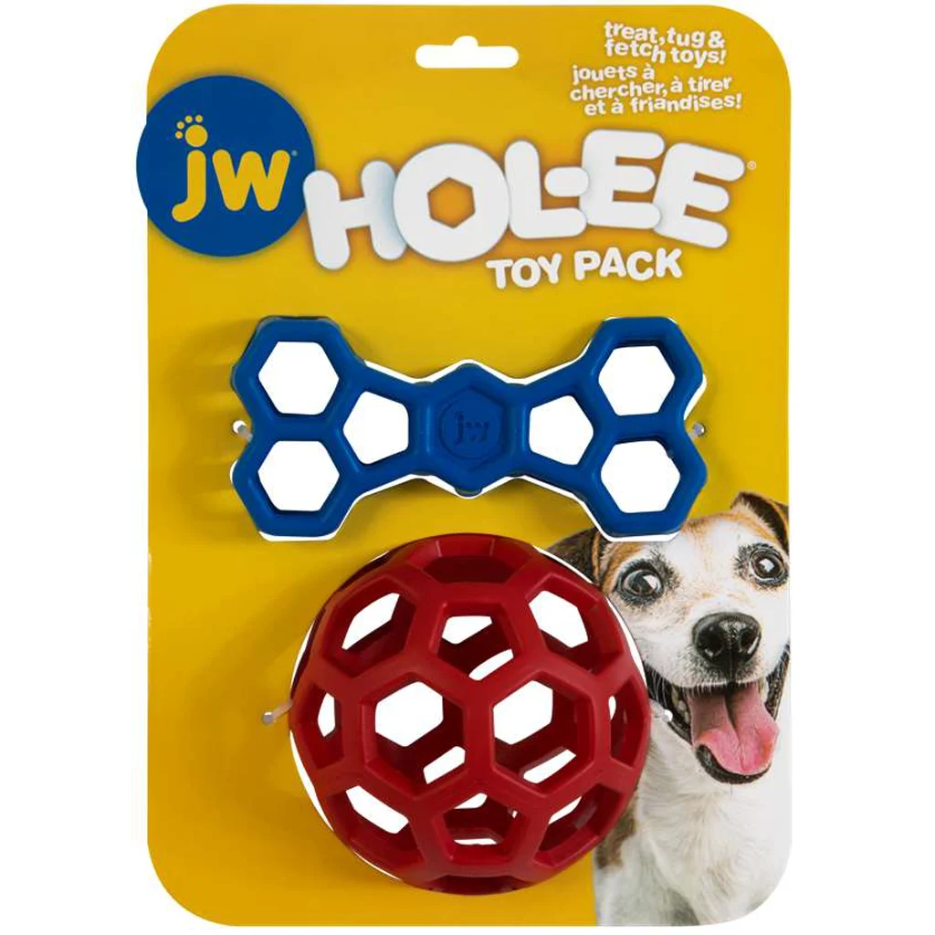 Zestaw zabawek do aportowania z wałkiem 11,5 cm i kością 14 cm – JW Hol-ee Duo - obrazek 1