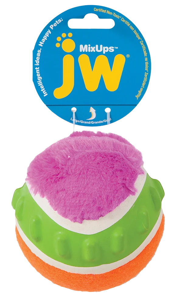 Piłka dla psa z piszczałką, 10 cm – JW Mixups Ribbed Ball L - obrazek 1