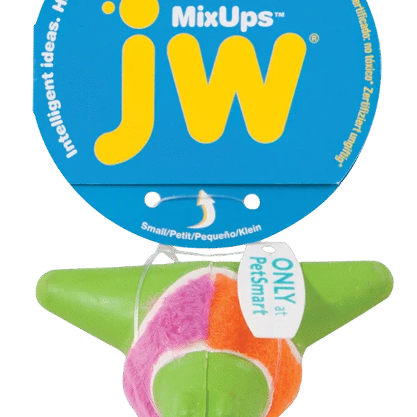 Piłka dla psa z pluszu i gumy, 7,5 cm – JW Mixups Arrow Ball S