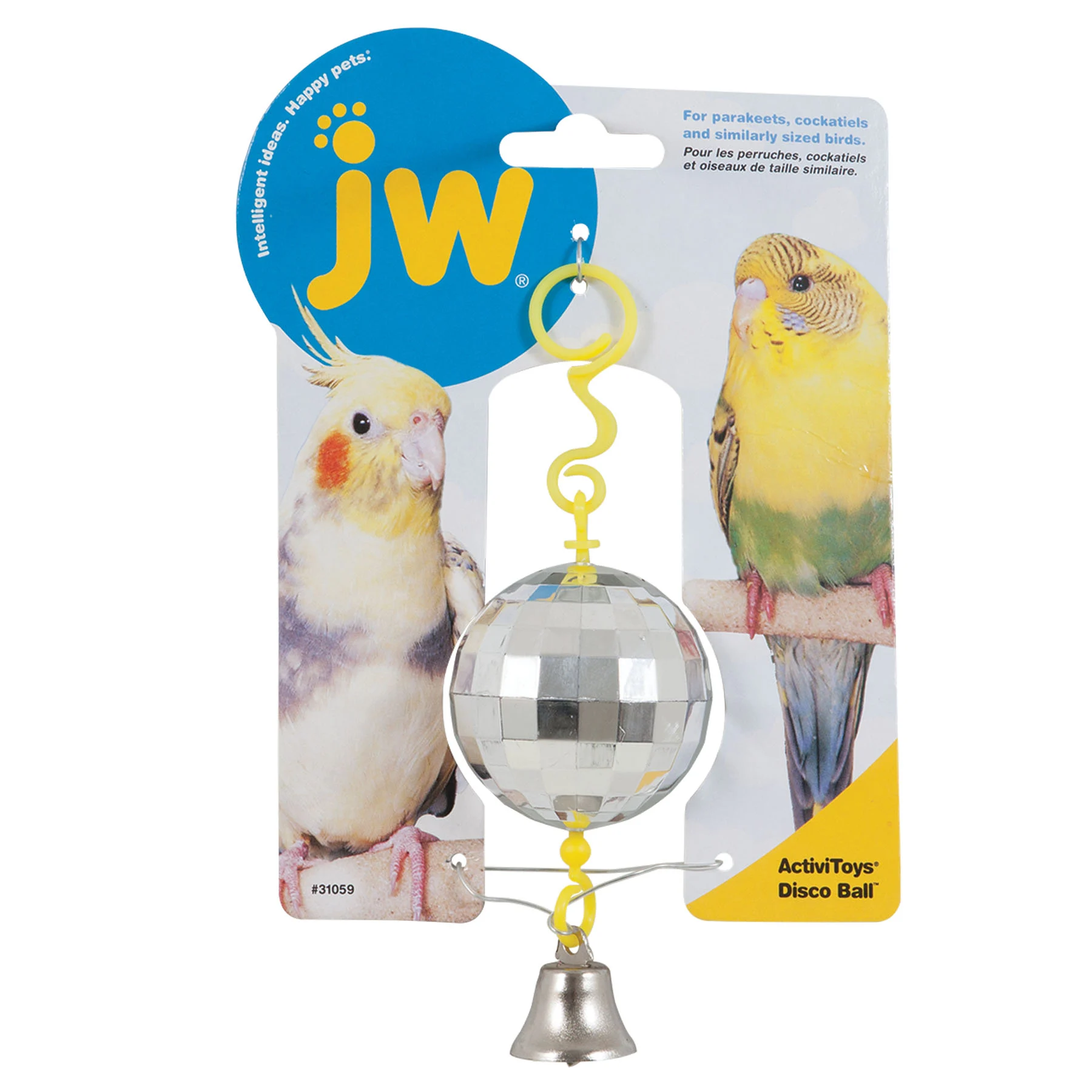 JW310593.jpg Lustrzana kula dla ptaków z dzwoneczkiem – JW Activitoy Disco Ball - obrazek 1