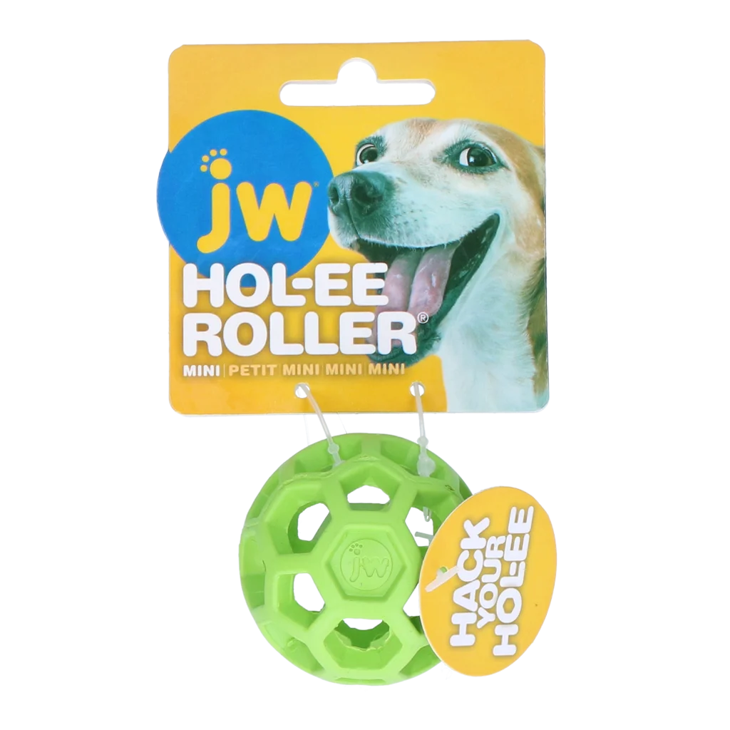 Piłka dla psa z naturalnej gumy na przysmaki, 5 cm, zielona – JW Hol-ee Roller - obrazek 1