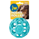 Piłka dla psa z naturalnego kauczuku na przysmaki, 9 cm, jasnoniebieska – JW Hol-ee Roller Small