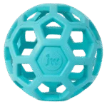 Piłka dla psa z naturalnego kauczuku na przysmaki, 9 cm, jasnoniebieska – JW Hol-ee Roller Small - obrazek 2