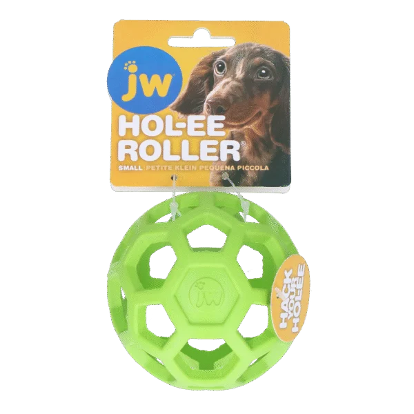 Piłka dla psa z naturalnego kauczuku na przysmaki, 9 cm, zielona – JW Hol-ee Roller Small