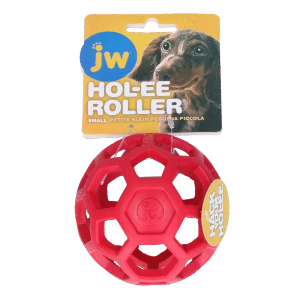 Piłka dla psa z naturalnej gumy na przysmaki, 9 cm, czerwona – JW Hol-ee Roller Small