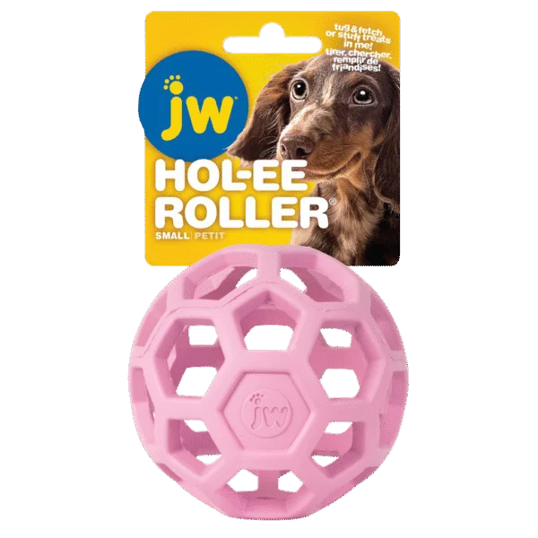 Gumowa piłka dla psa na przysmaki, 9 cm, różowa – JW Hol-ee Roller Small