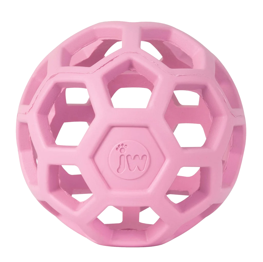 Gumowa piłka dla psa na przysmaki, 9 cm, różowa – JW Hol-ee Roller Small - obrazek 2