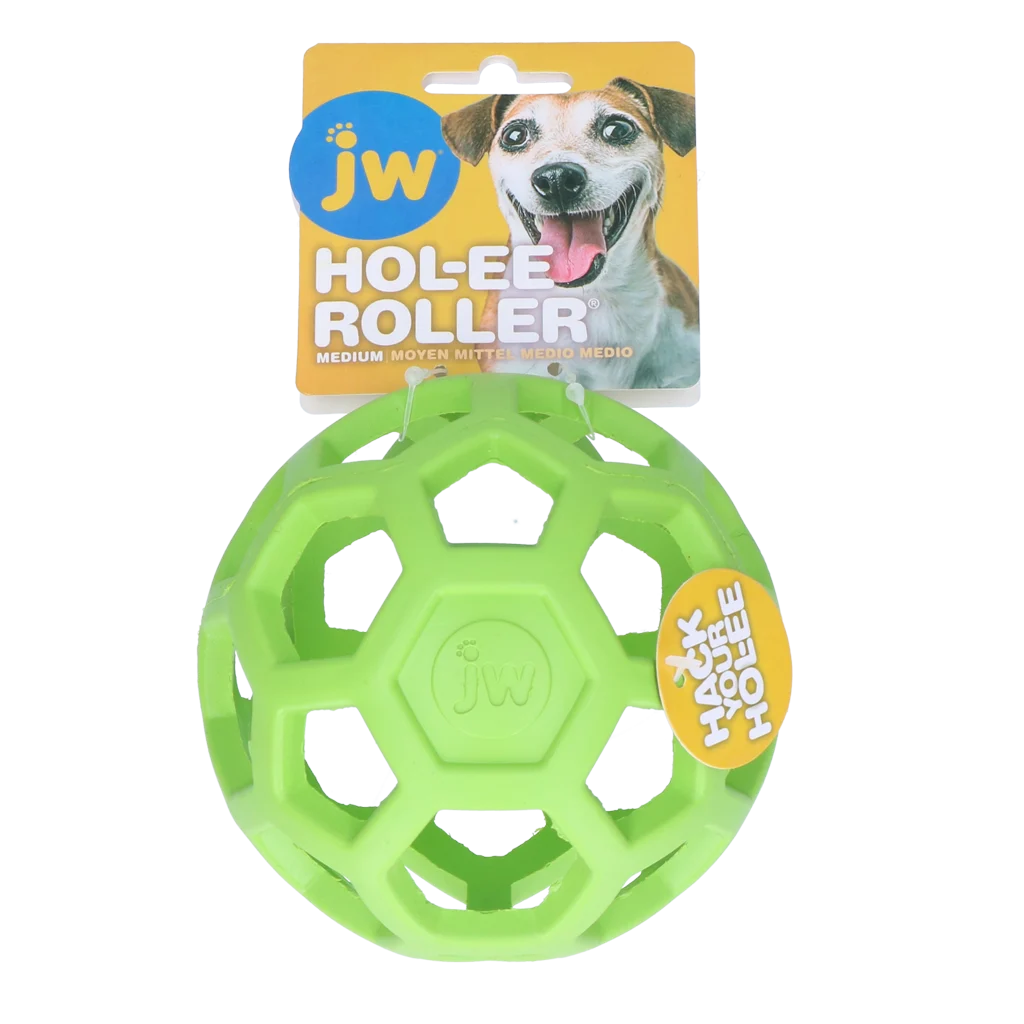 Piłka dla psa z naturalnego kauczuku na smakołyki, 11,5 cm, zielona – JW Hol-ee Roller - obrazek 1