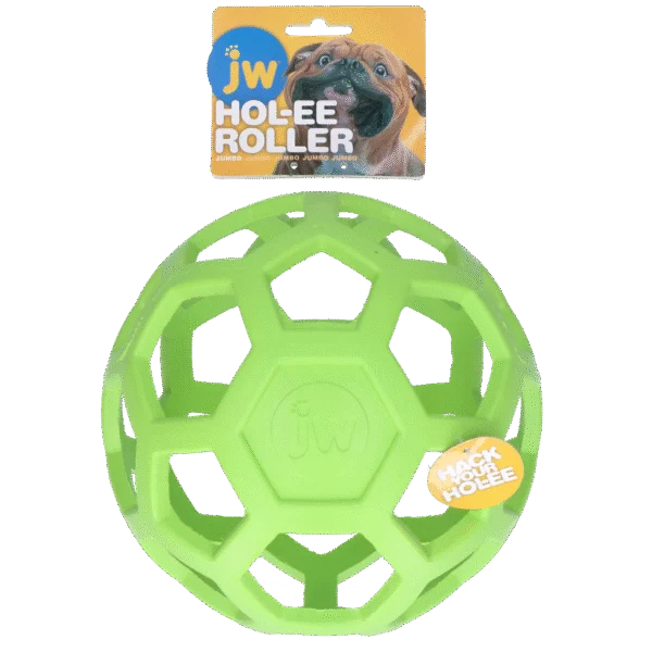 Piłka dla psa z naturalnej gumy na przysmaki Jumbo, 19 cm, zielona – JW Hol-ee Roller