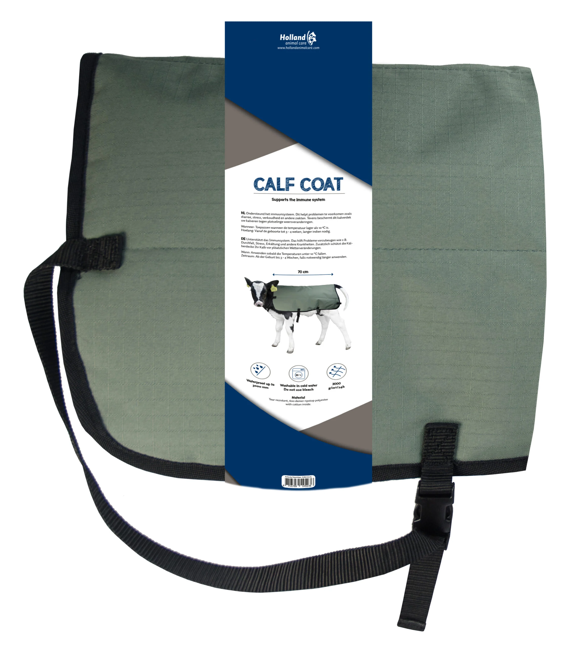 Wodoodporna i oddychająca derka dla cieląt, 80 cm – Hofman Animal Care Calf Coat - obrazek 1
