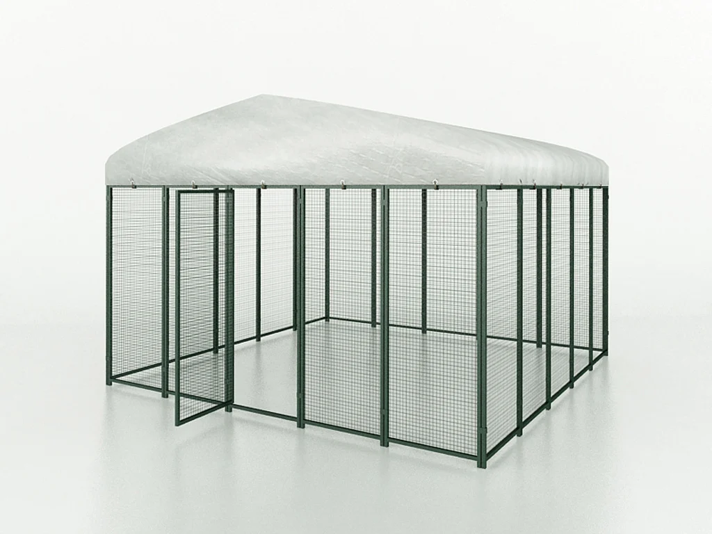 Woliera dla kur z dachem, 300 x 300 x 205 cm – Cucciolotta Polly Run - obrazek 2