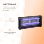 Lampa owadobójcza UV-A z kratką rażącą prądem, 2 x 15 W – Knock Pest Insect Killer - obrazek 2