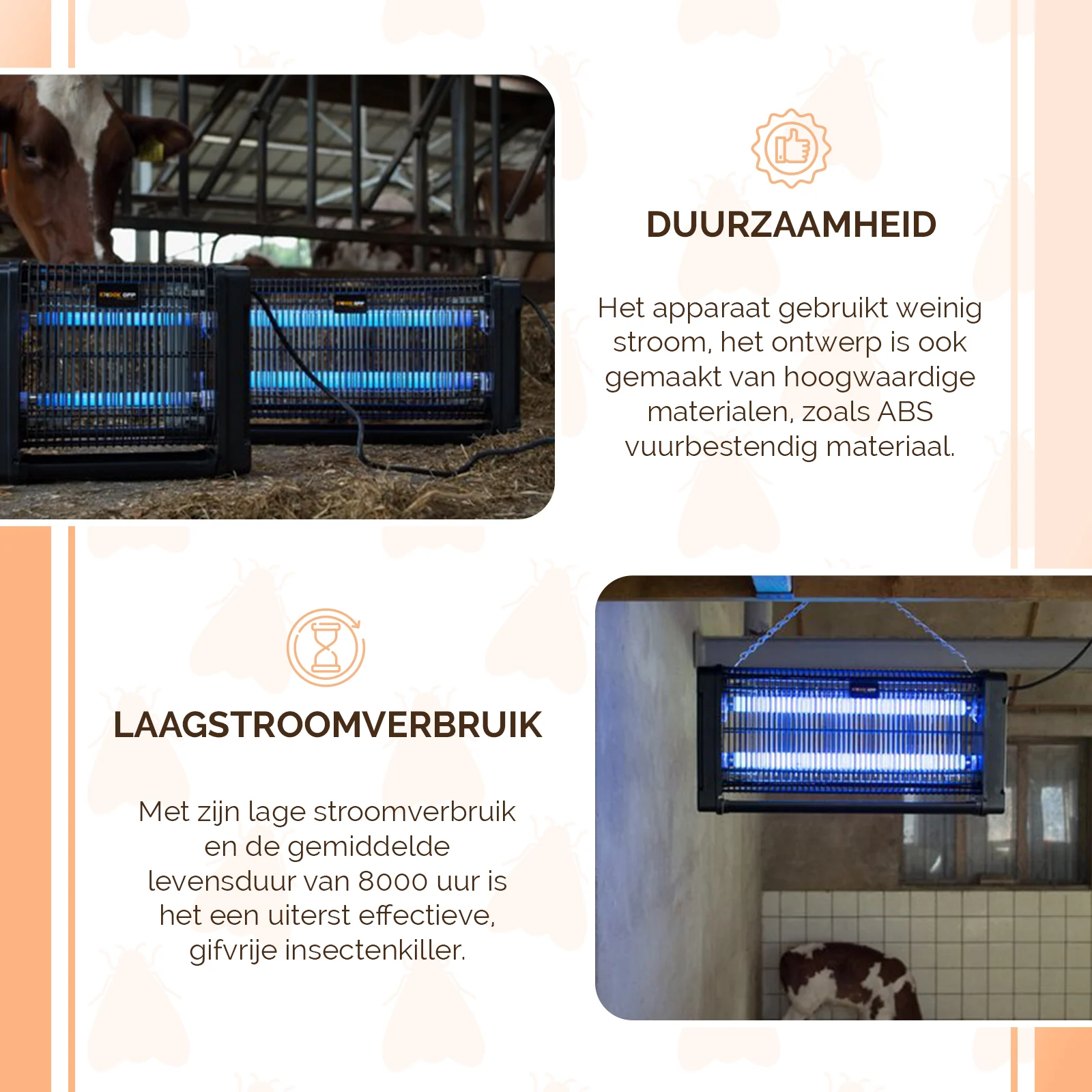 Lampa owadobójcza UV-A z kratką rażącą prądem, 2 x 15 W – Knock Pest Insect Killer - obrazek 4