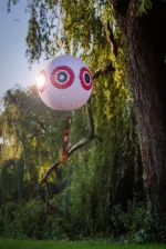 Balon odstraszający ptaki ze sznurkiem do zawieszania, biały, Ø 40 cm – Knock Pest - obrazek 4