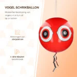 Balon odstraszający ptaki ze sznurkiem do zawieszenia, czerwony, Ø 40 cm – Knock Pest - obrazek 2