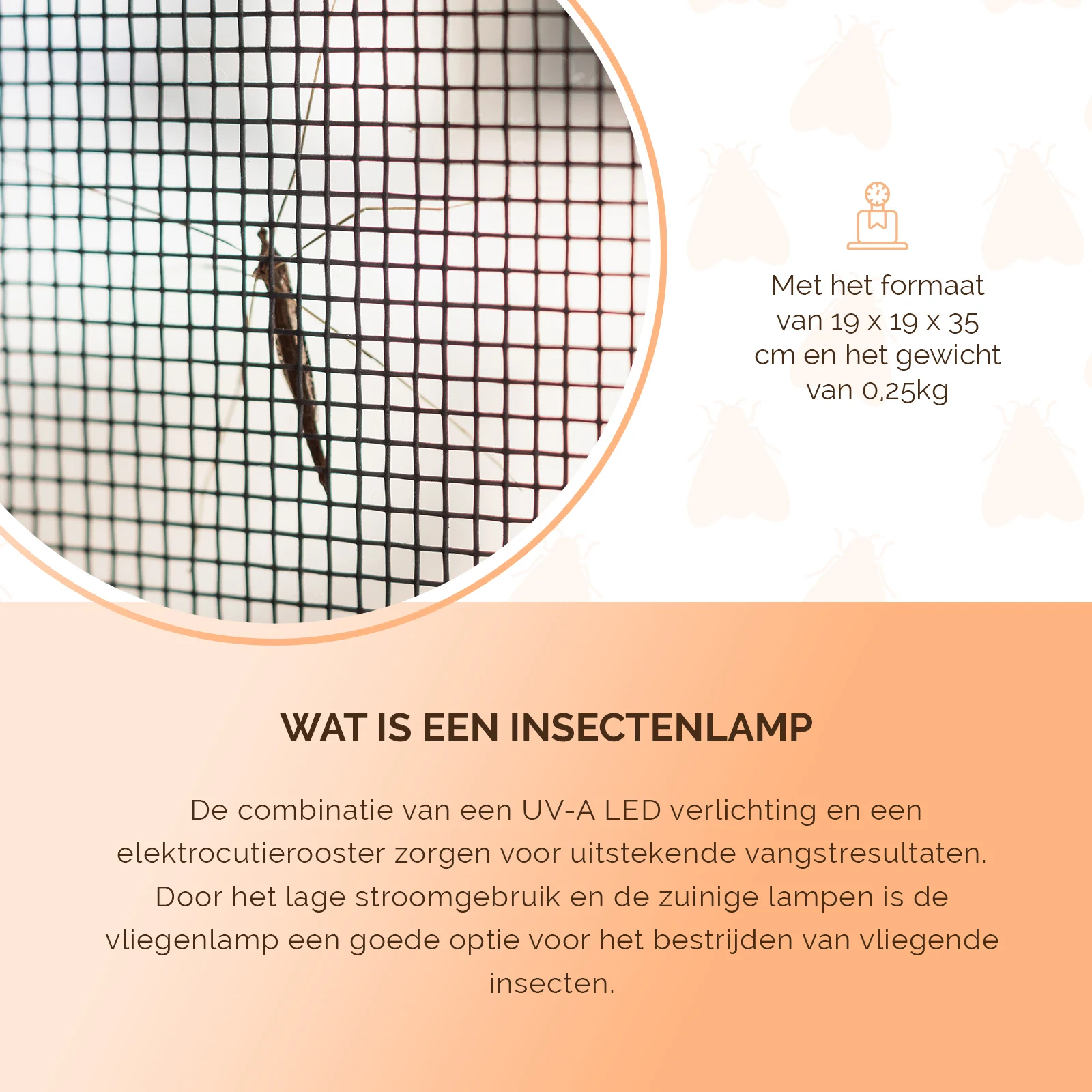 Lampa owadobójcza UV-A z kratką rażącą prądem, 18 W – Knock Pest Insect Killer - obrazek 5