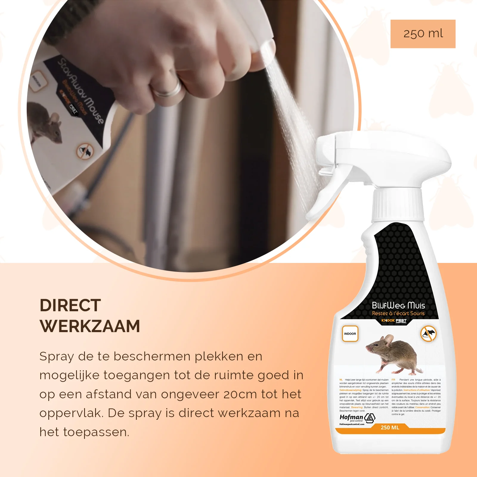 Spray odstraszający myszy do wnętrz, 250 ml – Knock Pest BlijfWeg Muis - obrazek 5