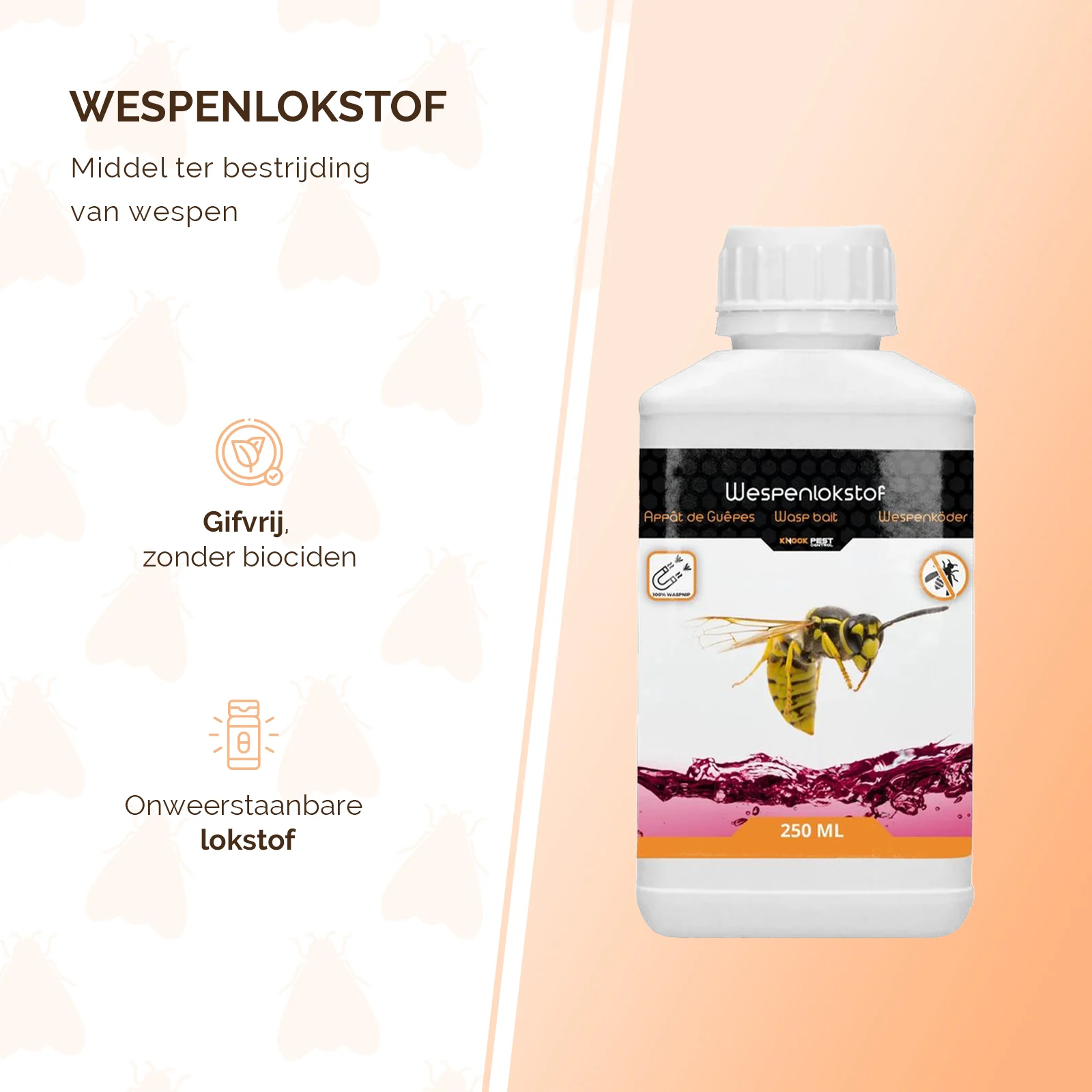 Płyn wabiący na osy do pułapek na osy, 250 ml – Knock Pest Wasp Bait (przysmak dla os) - obrazek 2