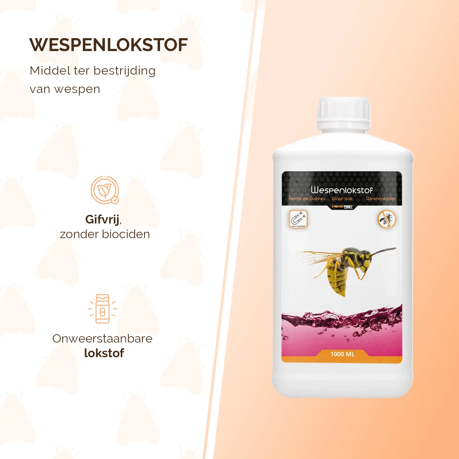 Płyn wabiący na osy do pułapek na osy, 1 l – Knock Pest Wasp Bait (przysmak dla os) - obrazek 2