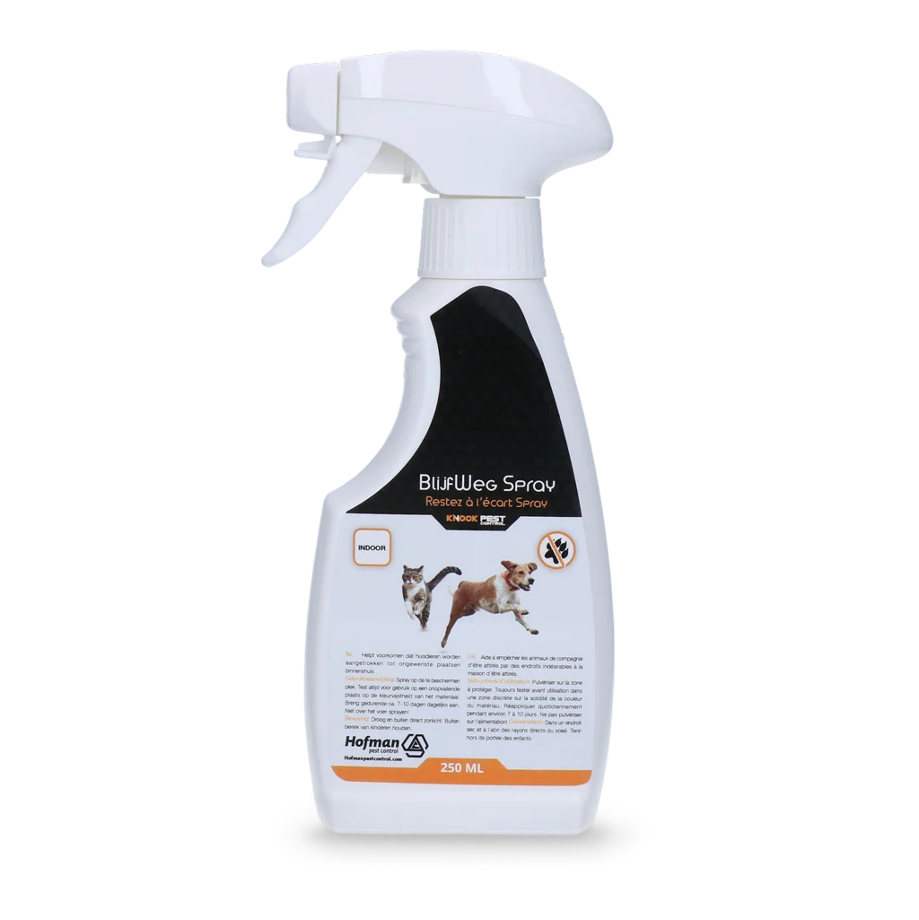 Spray odstraszający zwierzęta domowe, 250 ml – Knock Pest BlijfWeg Spray do wnętrz - obrazek 1