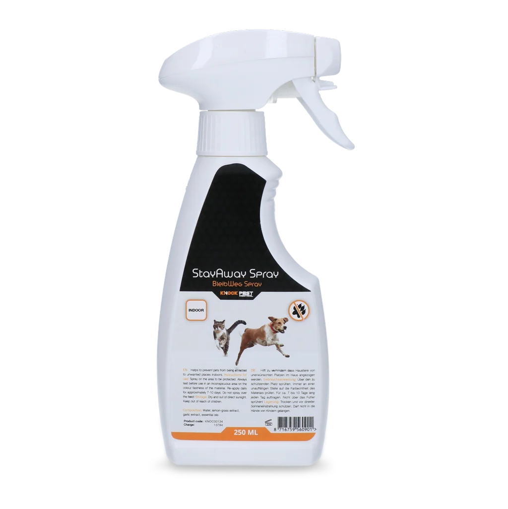 Spray odstraszający zwierzęta domowe, 250 ml – Knock Pest BlijfWeg Spray do wnętrz - obrazek 2