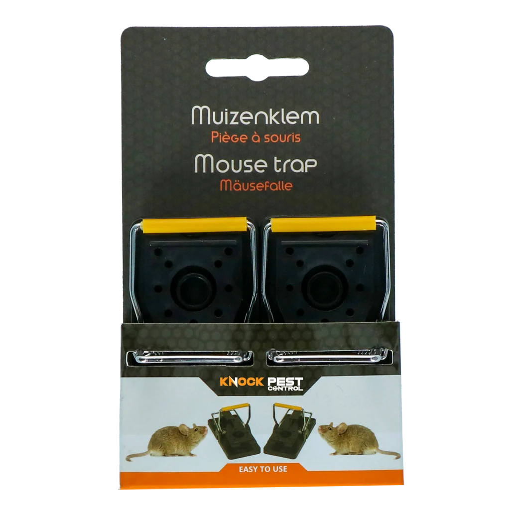KNOC00141.png Plastikowa pułapka zatrzaskowa na myszy, 2 sztuki, 9,8 x 4,8 x 5,8 cm – Knock Pest - obrazek 1
