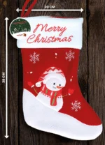Świąteczna skarpeta dla zwierząt z pętelką do zawieszenia, 20 x 38 cm – Hofman Animal Care Christmas Stocking Snowman - obrazek 2