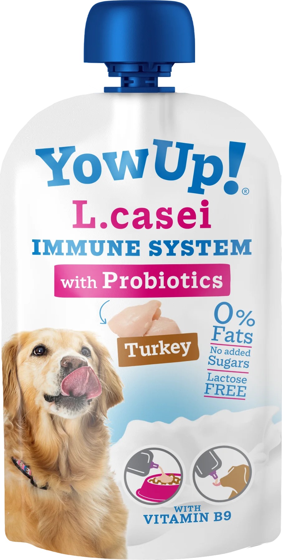 Jogurt dla psów z probiotykami i indykiem, bez laktozy, 115 g – YowUp! L. Casei Immune System Turkey - obrazek 1