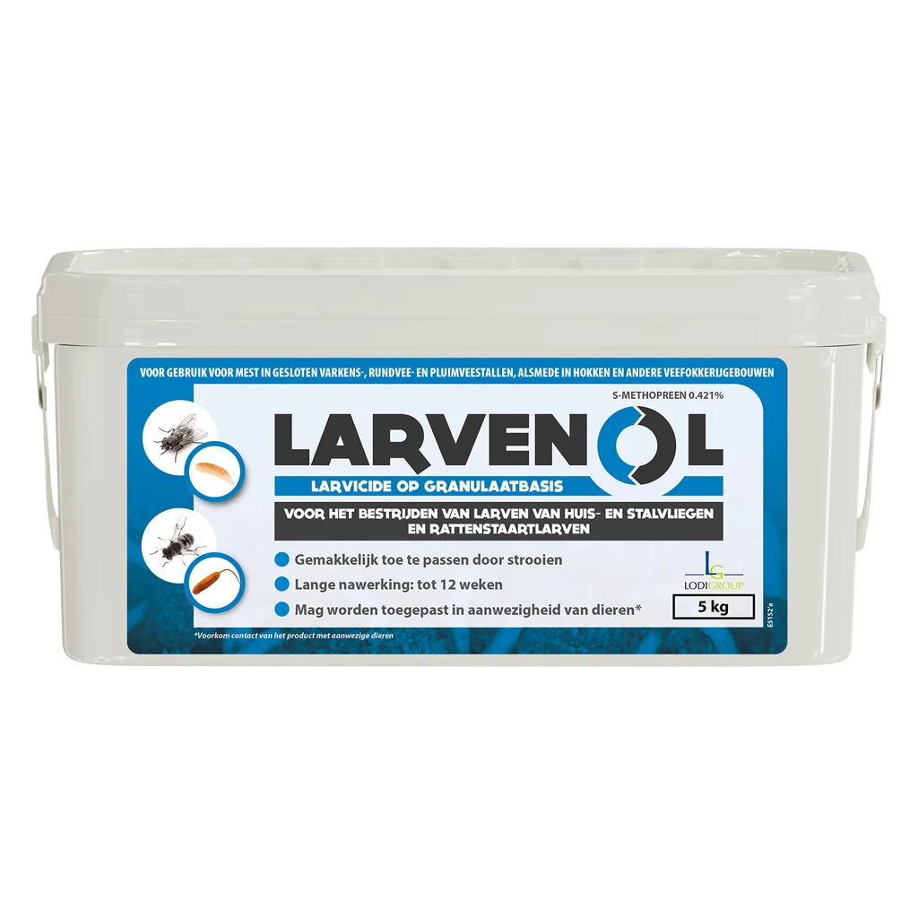 LARV005.png Granulat do zwalczania larw much w oborach, 5 kg – Larvenol 4GR - obrazek 1