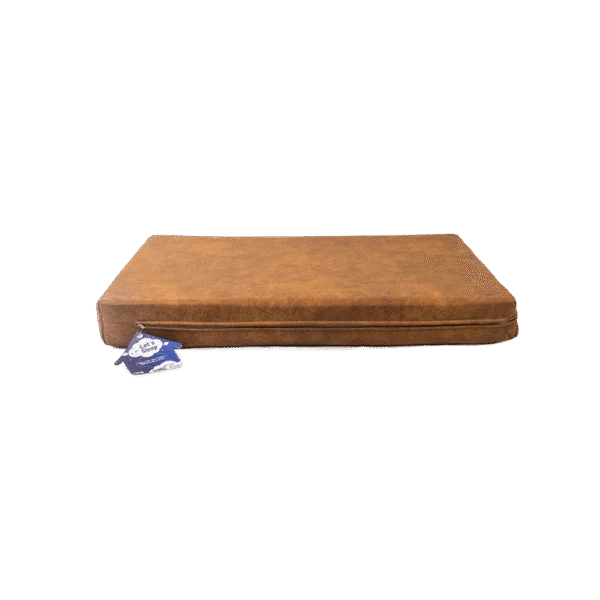 Ortopedyczna poduszka dla psa z pianką memory, koniakowa XL, 125 x 90 x 10 cm – Let's Sleep Mellow Mattress