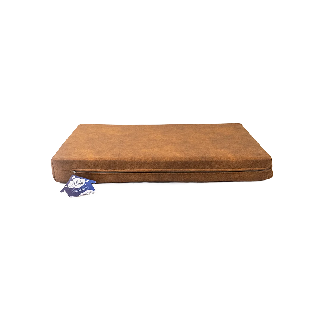 Ortopedyczna poduszka dla psa z pianką memory, koniakowa XL, 125 x 90 x 10 cm – Let's Sleep Mellow Mattress - obrazek 1