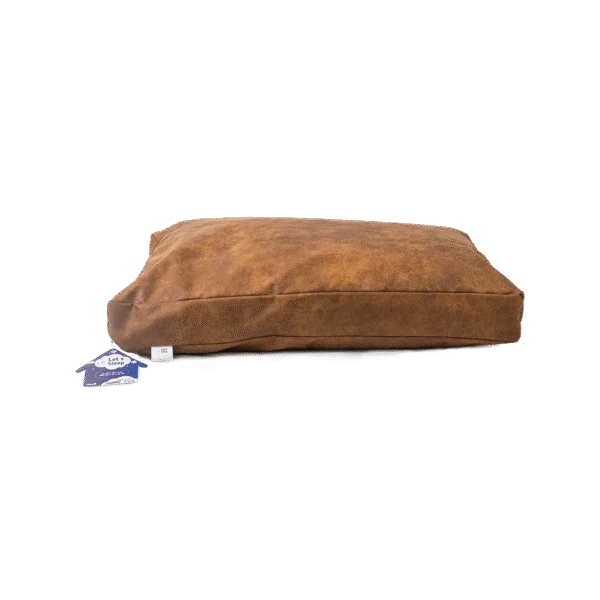 Legowisko dla psa z kawałkami pianki L, koniakowe, 100 x 75 x 10 cm – Let's Sleep Plush Pillow