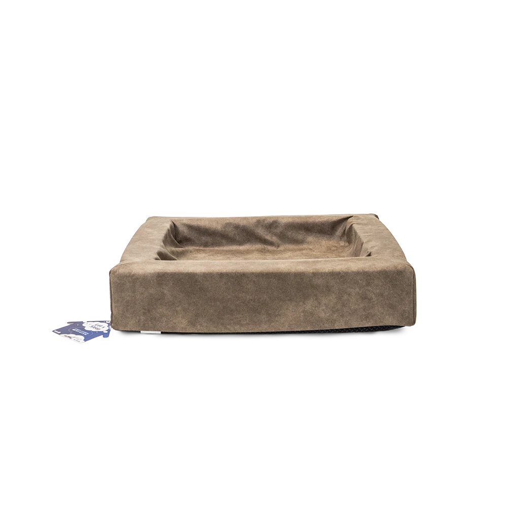 Legowisko dla psa z podwyższonym brzegiem, taupe M, 60 x 50 x 12 cm – Let's Sleep Comfy Cushion - obrazek 1