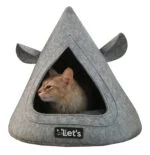 Filcowe tipi dla kota z poduszką, 50 x 45 cm, szare – Let's Sleep Pet Cave TeePee - obrazek 2
