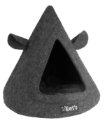 Koci namiot z filcu z poduszką, 50 x 45 cm, antracytowy – Let's Sleep Pet Cave TeePee