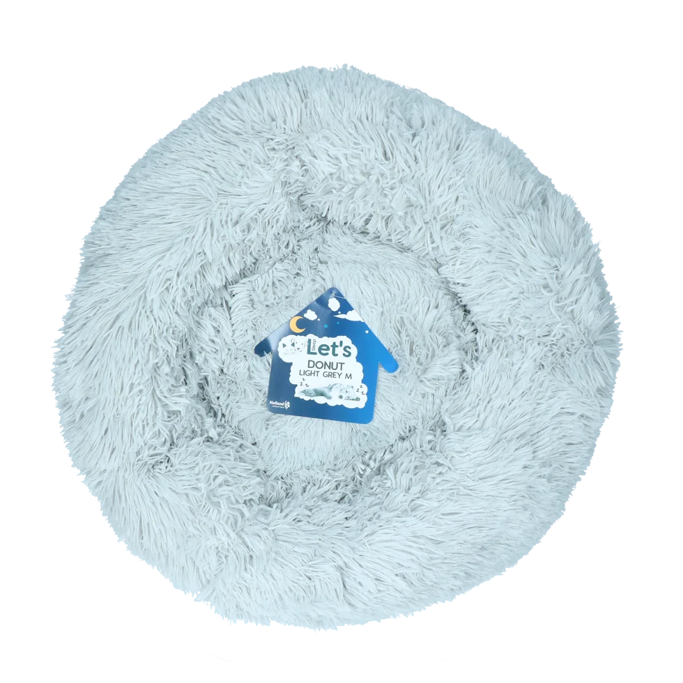 LETS380C.png Legowisko dla psa w kształcie pączka, jasnoszare M, ø 50 cm – Let's Sleep Donut - obrazek 1