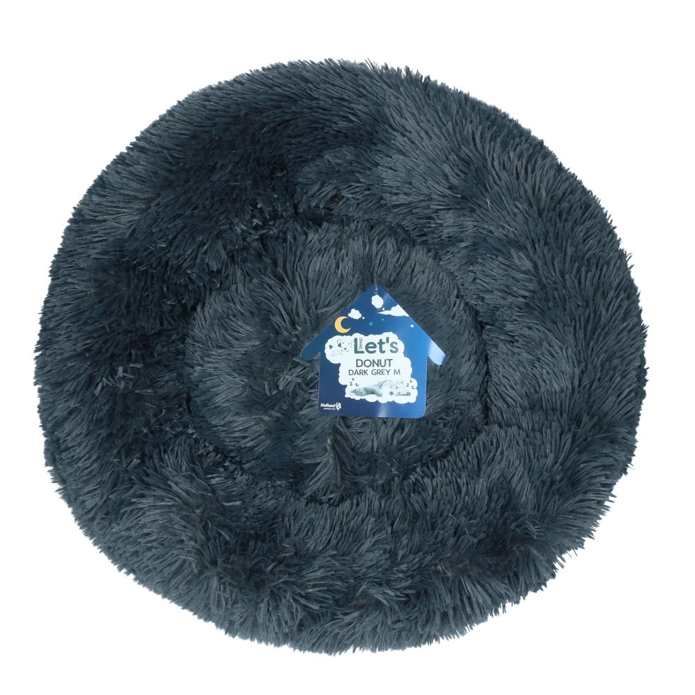Okrągłe legowisko dla psa, ciemnoszare M, ø 50 cm – Let's Sleep Donut - obrazek 1
