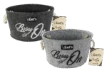 Filcowy kosz na zabawki dla psa z uchwytami, antracytowy, ø 36 cm – Let's Sleep Let's Stuff It Bring it On - obrazek 2