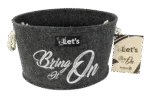 Filcowy kosz na zabawki dla psa z uchwytami, antracytowy, ø 36 cm – Let's Sleep Let's Stuff It Bring it On