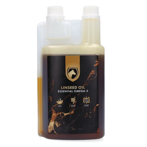 Olej lniany dla koni, tłoczony na zimno, 1 l – Excellent Horse Linseed Oil