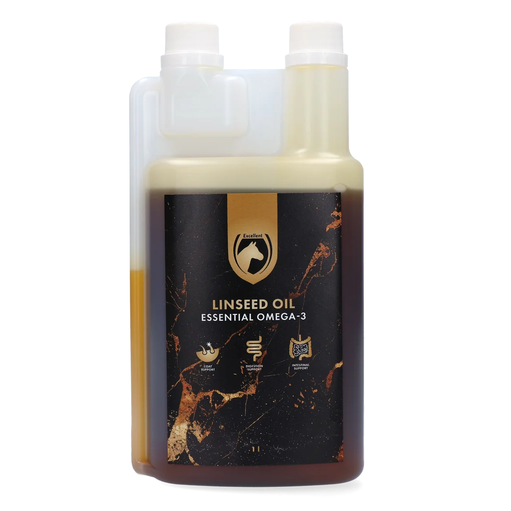 Olej lniany dla koni, tłoczony na zimno, 1 l – Excellent Horse Linseed Oil - obrazek 1