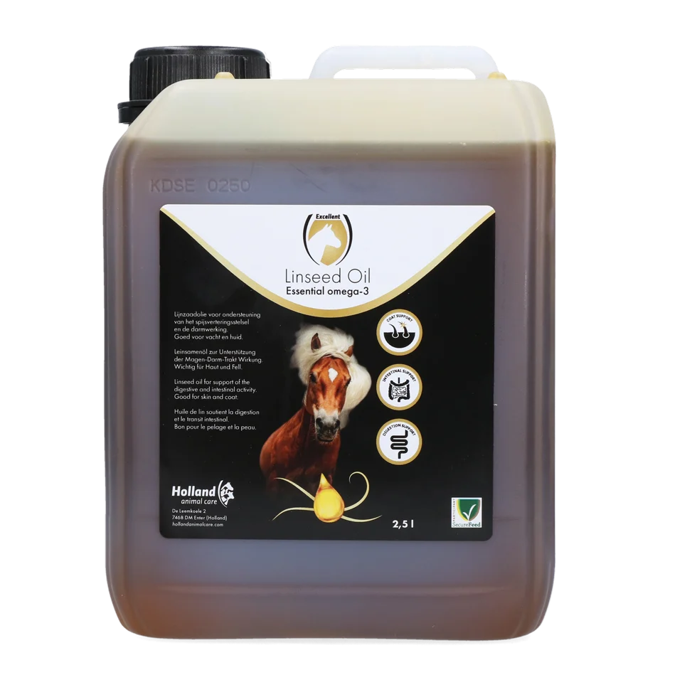 Olej lniany dla koni, tłoczony na zimno, 2,5 l – Excellent Horse Linseed Oil - obrazek 1